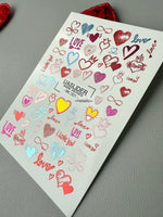 Heart Nail Decals — Metallic Love Hearts & Valentine Text | MC-001 - UASLIDER
