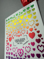 Heart Nail Decals — Metallic Rainbow Gradient Hearts | MC-003 - UASLIDER