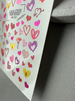 Heart Nail Decals — Metallic Sketchy Hearts Arrows & Locks | MC-007 - UASLIDER