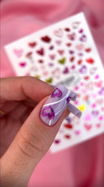 Heart Nail Decals — Metallic Sketchy Hearts Arrows & Locks | MC-007 - UASLIDER