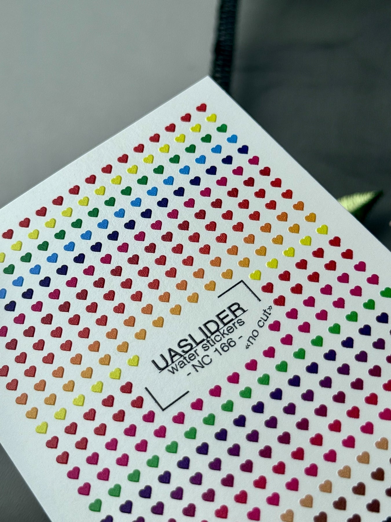 Heart Nail Decals — Rainbow Gradient Tiny Hearts | NC-166 - UASLIDER