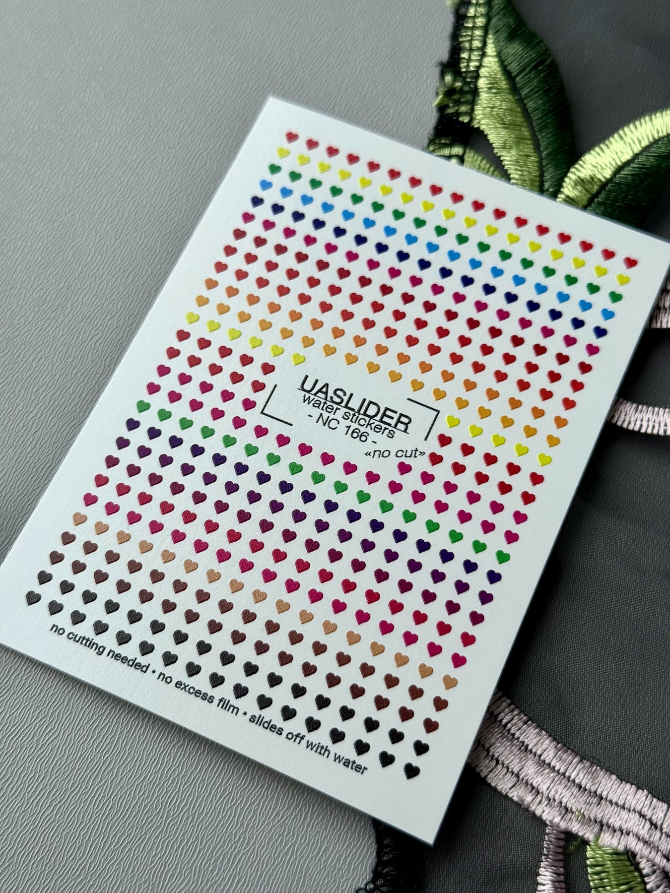 Heart Nail Decals — Rainbow Gradient Tiny Hearts | NC-166 - UASLIDER