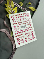 Heart Nail Decals — Red & Pink Hearts with Gold Foil Border | CF - 818 - UASLIDER