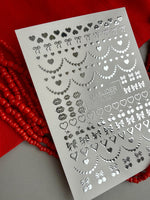 Heart Nail Decals — Silver Foil Hearts, Bows, Lips & Cherries | Fs-328 - UASLIDER