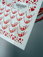 Heart Shower Nail Decals — French Tips with Hearts Gold Foil | CF - 811 - UASLIDER