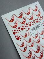 Heart Shower Nail Decals — French Tips with Hearts Gold Foil | CF - 811 - UASLIDER