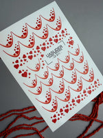 Heart Shower Nail Decals — French Tips with Hearts Gold Foil | CF - 811 - UASLIDER