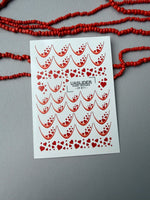 Heart Shower Nail Decals — French Tips with Hearts Gold Foil | CF - 811 - UASLIDER