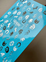 Horse & Horseshoe Nail Decals — Black White Silver Foil | CF - 791 - UASLIDER
