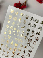 Horse Nail Decals — Gold Foil Horses & Horseshoes | Fg-295 - UASLIDER