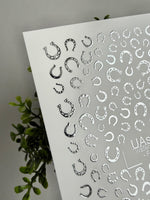 Horseshoe Nail Decals — Silver Foil Lucky Horseshoes | Fs-304 - UASLIDER