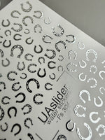 Horseshoe Nail Decals — Silver Foil Lucky Horseshoes | Fs-304 - UASLIDER