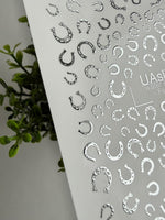 Horseshoe Nail Decals — Silver Foil Lucky Horseshoes | Fs-304 - UASLIDER