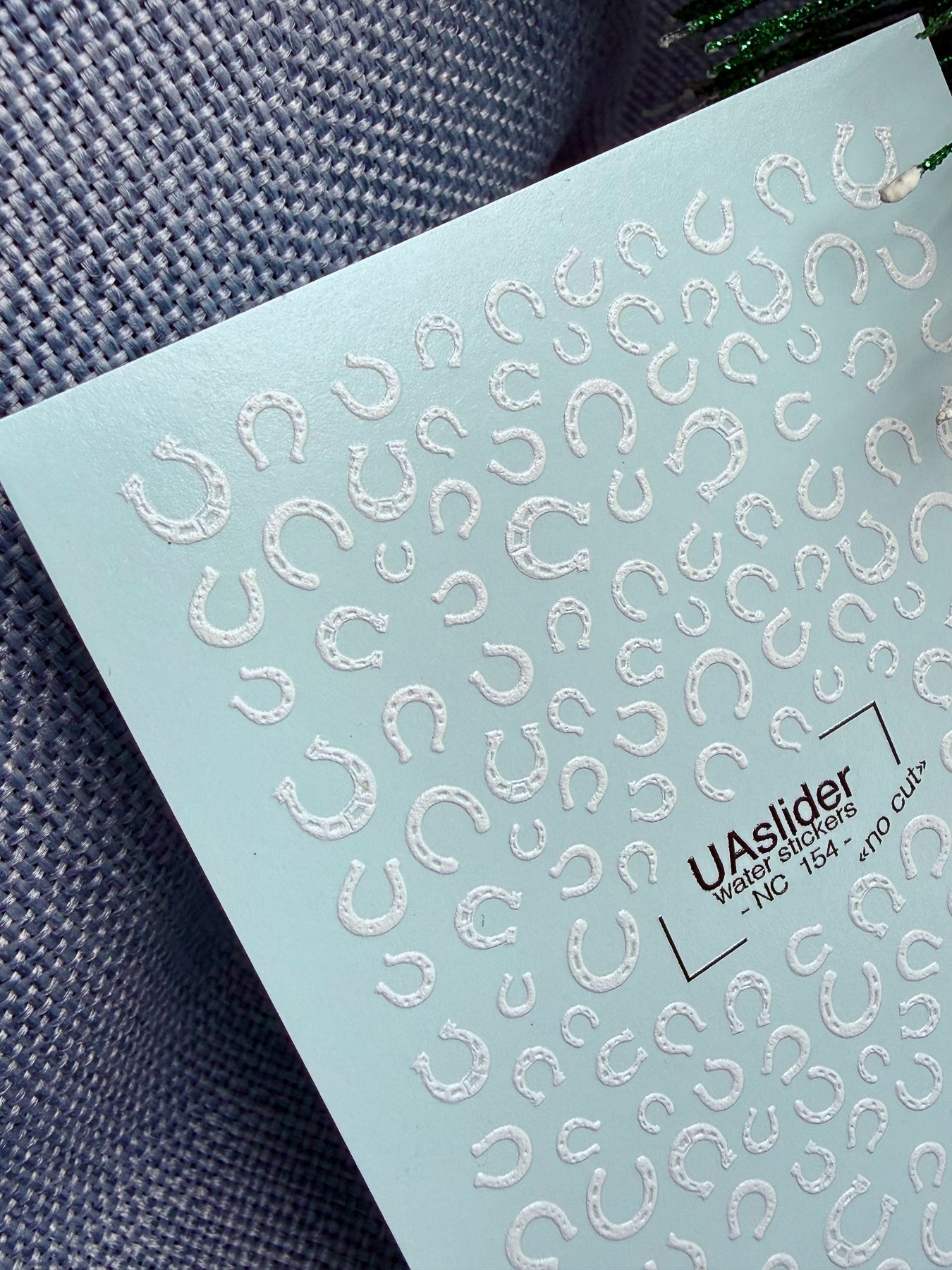 Horseshoe Nail Decals — White Lucky Horseshoes No Cut | NC - 154 - UASLIDER