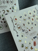 Insect & Butterfly Nail Decals — Vintage Frames Gold Foil | CF - 787 - UASLIDER