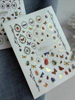 Insect & Butterfly Nail Decals — Vintage Frames Gold Foil | CF - 787 - UASLIDER