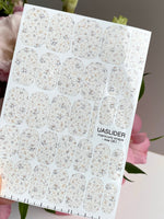 Ivory Floral Manicure Wraps — Tiny Gray & Beige Flowers | mw-081 - UASLIDER