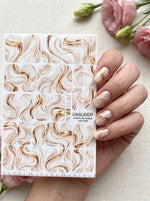Ivory Swirl Manicure Wraps — Warm Beige Marble | mw-094 - UASLIDER