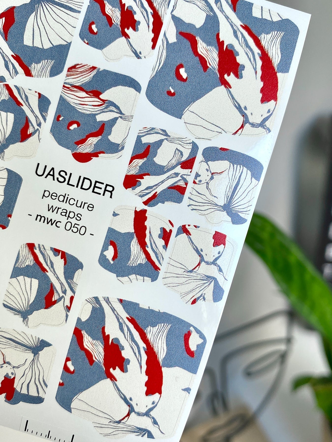Koi Fish Pedicure Nail Wraps — Blue & Red Japanese Art | MWC-050 - UASLIDER
