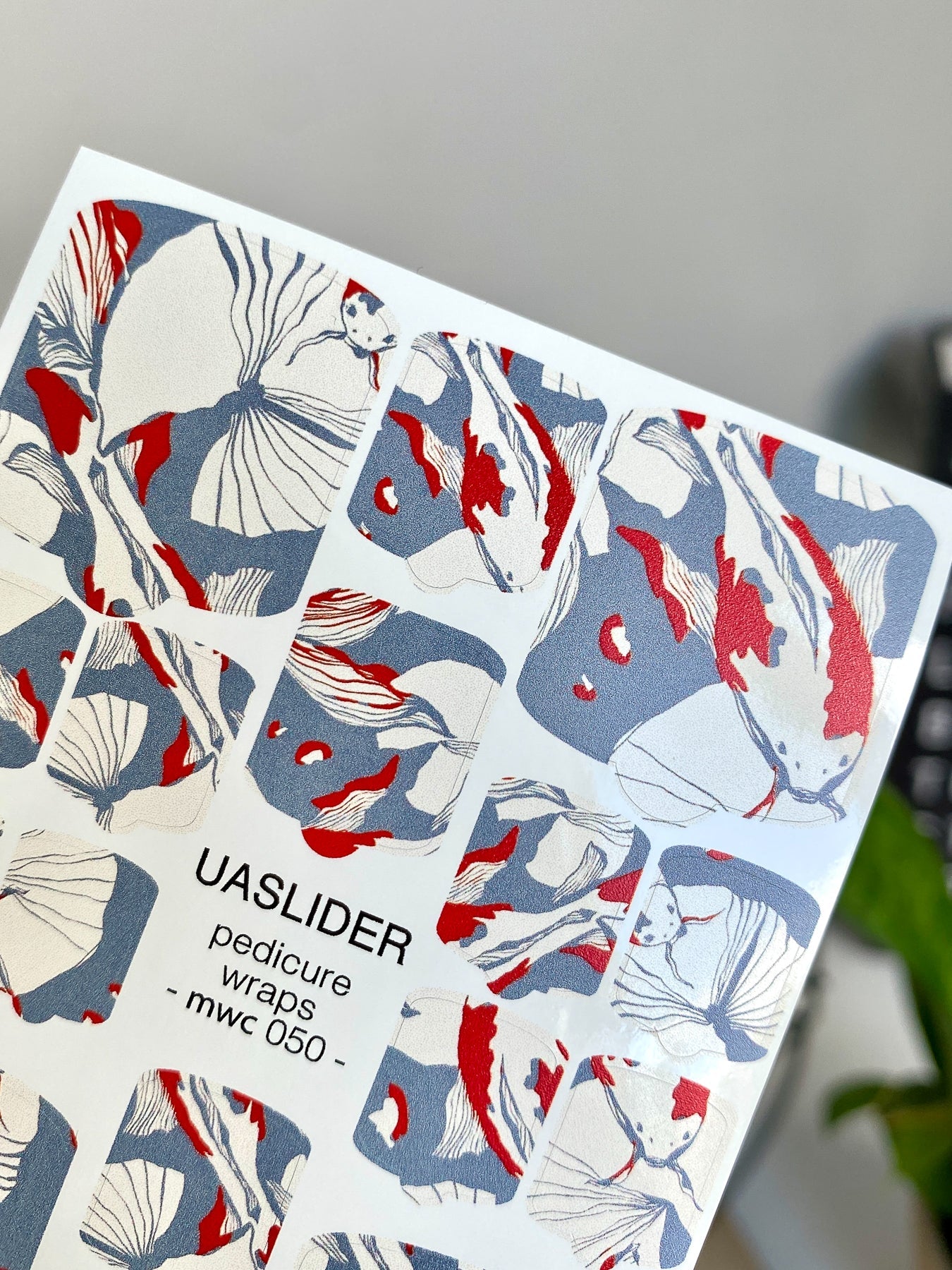 Koi Fish Pedicure Nail Wraps — Blue & Red Japanese Art | MWC-050 - UASLIDER