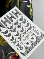 Lace Bow Nail Decals — Black Lace French Tips Corset | 793 - UASLIDER