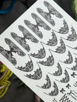 Lace Bow Nail Decals — Black Lace French Tips Corset | 793 - UASLIDER