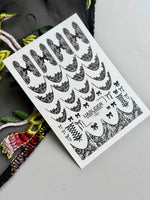 Lace Bow Nail Decals — Black Lace French Tips Corset | 793 - UASLIDER
