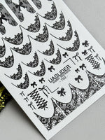 Lace Bow Nail Decals — Black Lace French Tips Corset | 793 - UASLIDER
