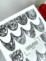 Lace Nail Decals — Black Baroque Lace Stiletto Wraps | 808 - UASLIDER