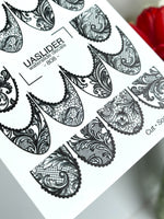 Lace Nail Decals — Black Baroque Lace Stiletto Wraps | 808 - UASLIDER