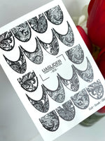 Lace Nail Decals — Black Baroque Lace Stiletto Wraps | 808 - UASLIDER