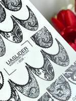 Lace Nail Decals — Black Baroque Lace Stiletto Wraps | 808 - UASLIDER