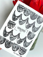 Lace Nail Decals — Black Baroque Lace Stiletto Wraps | 808 - UASLIDER