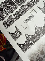 Lace Nail Decals — Black Floral Lace Full Cover & French | 771 - UASLIDER