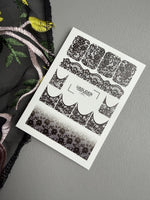 Lace Nail Decals — Black Floral Lace Full Cover & French | 771 - UASLIDER