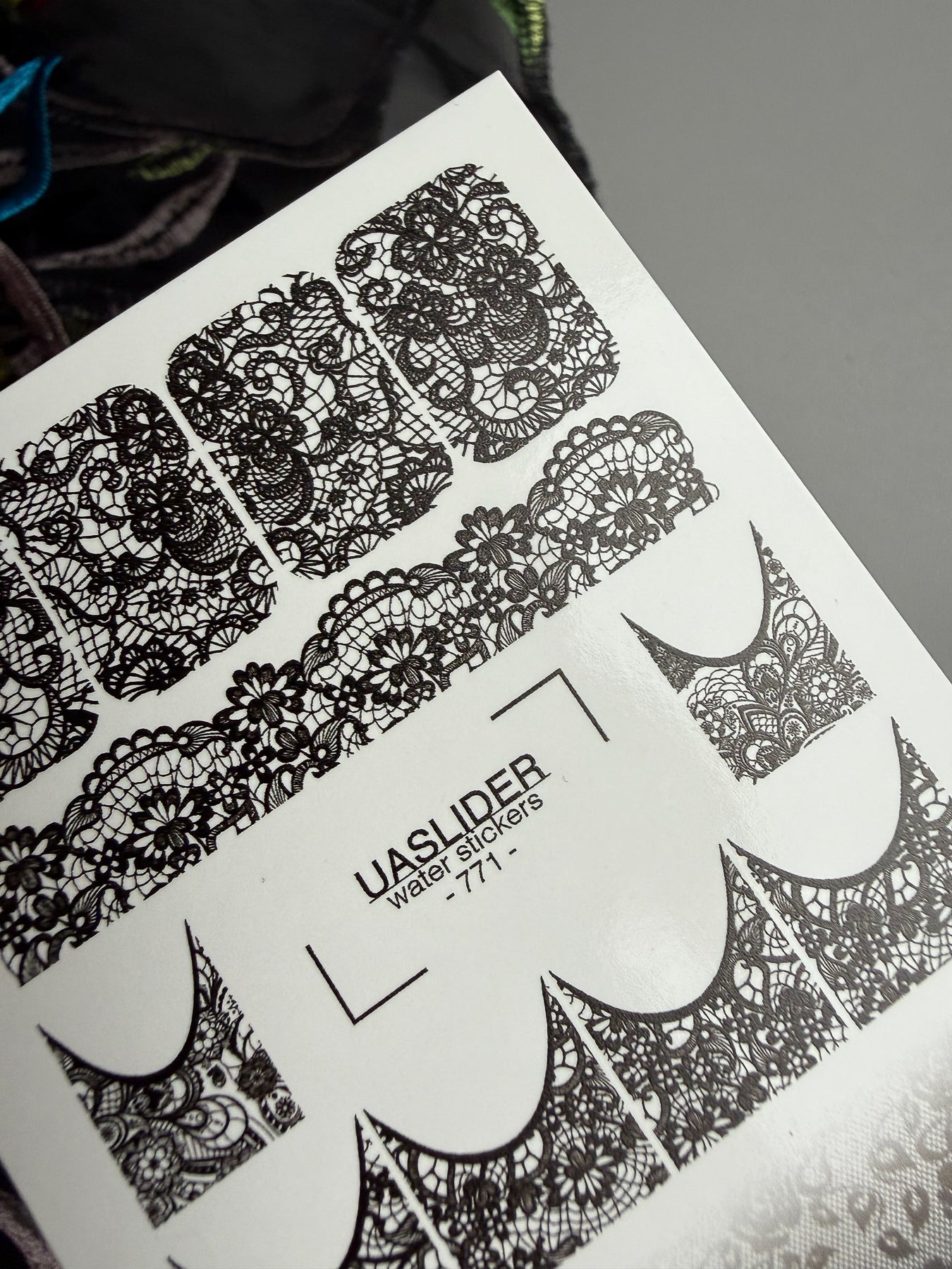 Lace Nail Decals — Black Floral Lace Full Cover & French | 771 - UASLIDER