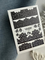 Lace Nail Decals — Black Floral Lace Tips & Accents | 766 - UASLIDER