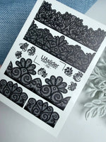Lace Nail Decals — Black Floral Lace Tips & Accents | 766 - UASLIDER