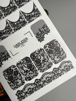 Lace Nail Decals — Black Floral & Mesh Full Cover | 773 - UASLIDER