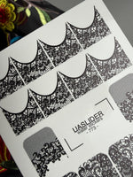 Lace Nail Decals — Black Floral & Mesh Full Cover | 773 - UASLIDER
