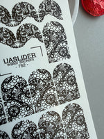 Lace Nail Decals — Black Full - Cover Lace Nail Wraps | 782 - UASLIDER