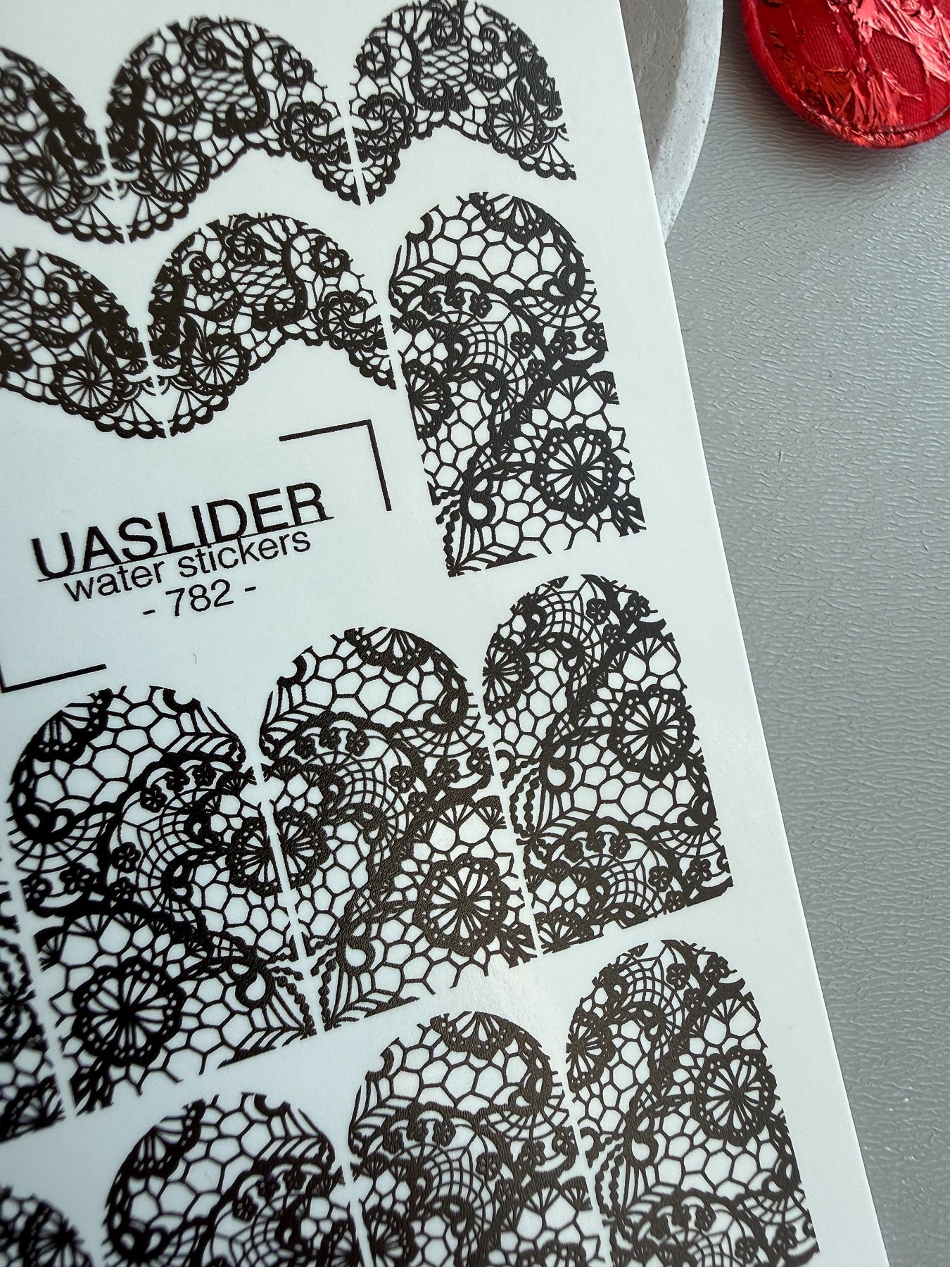 Lace Nail Decals — Black Full - Cover Lace Nail Wraps | 782 - UASLIDER