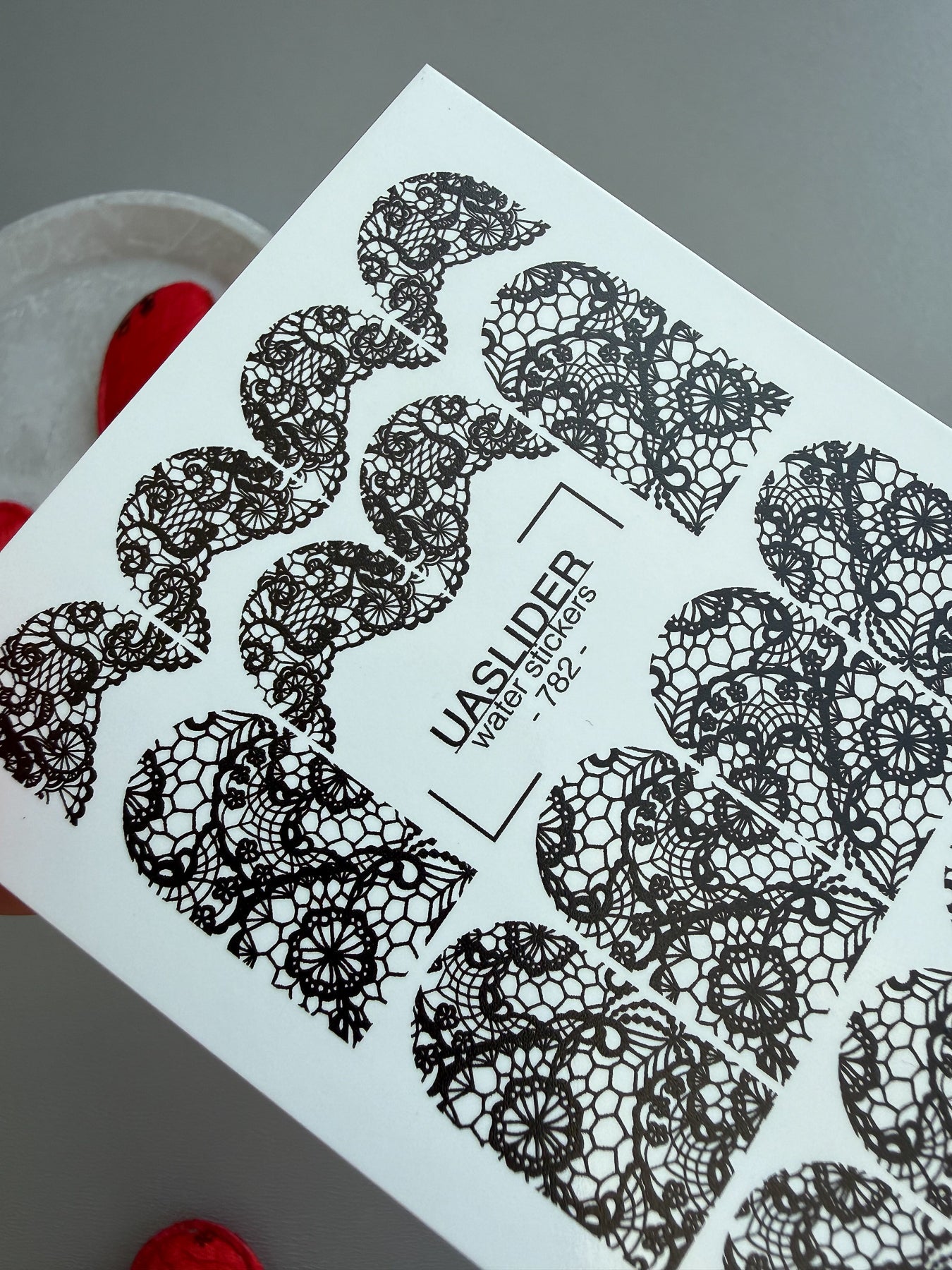 Lace Nail Decals — Black Full - Cover Lace Nail Wraps | 782 - UASLIDER