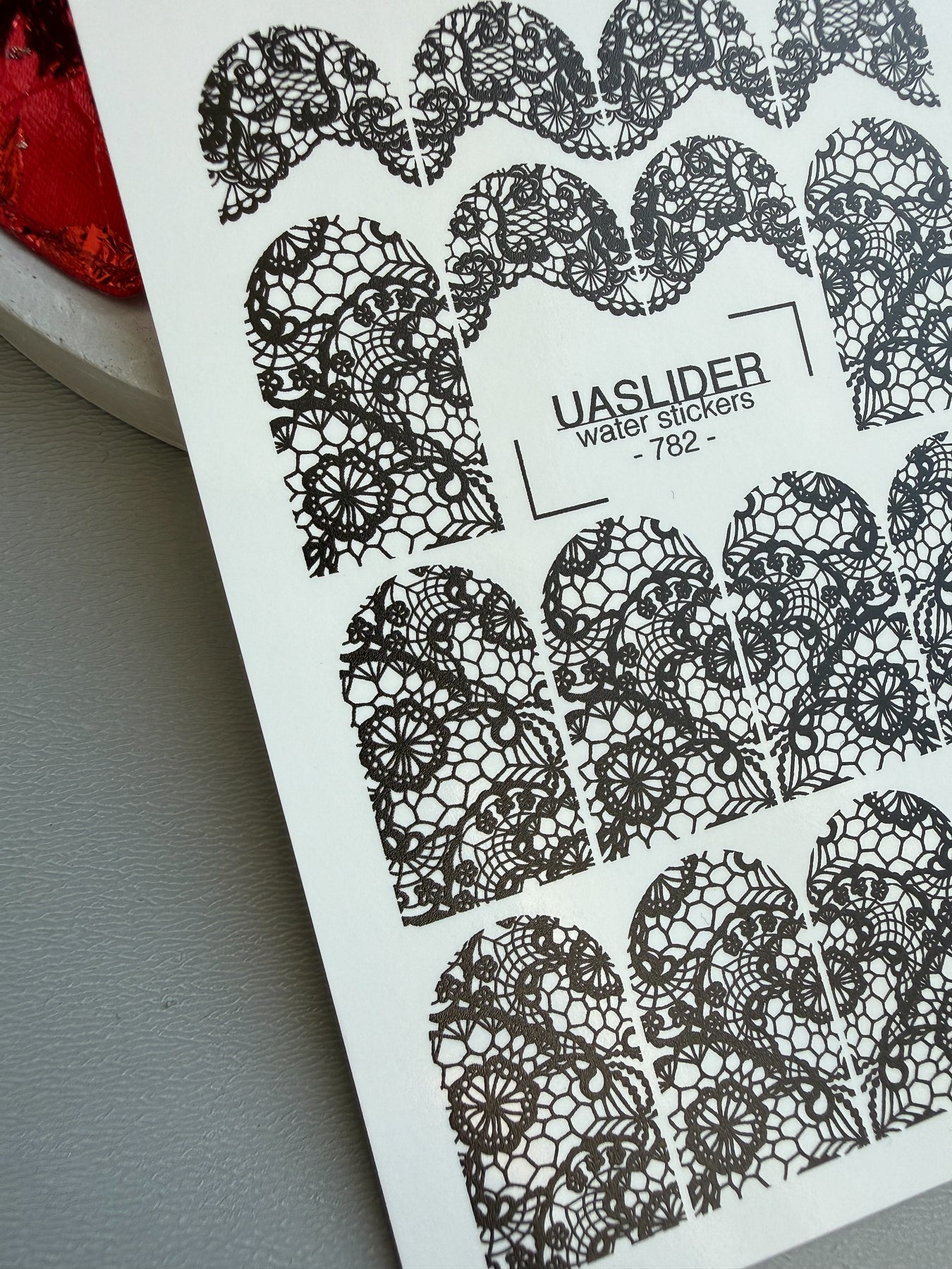 Lace Nail Decals — Black Full - Cover Lace Nail Wraps | 782 - UASLIDER