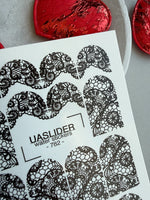Lace Nail Decals — Black Full - Cover Lace Nail Wraps | 782 - UASLIDER
