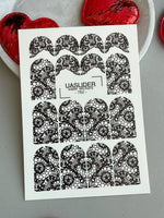 Lace Nail Decals — Black Full - Cover Lace Nail Wraps | 782 - UASLIDER