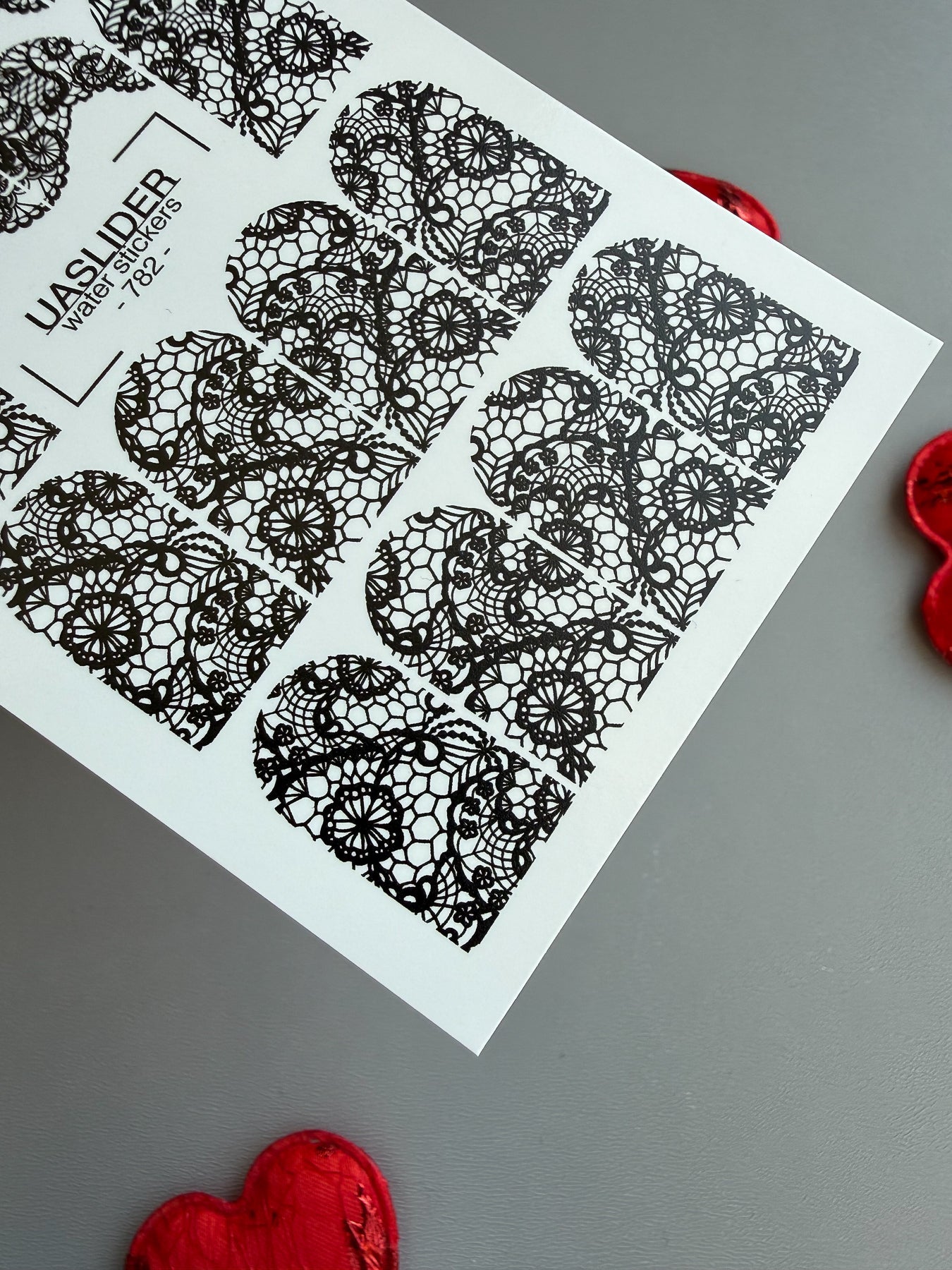Lace Nail Decals — Black Full - Cover Lace Nail Wraps | 782 - UASLIDER