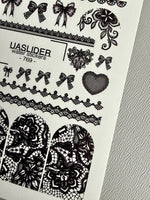 Lace Nail Decals — Black Lace Borders, Bows & Full Nail | 769 - UASLIDER
