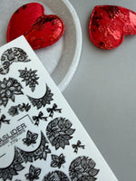 Lace Nail Decals — Black Lace Florals, Moons & Bows | 779 - UASLIDER