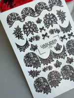 Lace Nail Decals — Black Lace Florals, Moons & Bows | 779 - UASLIDER